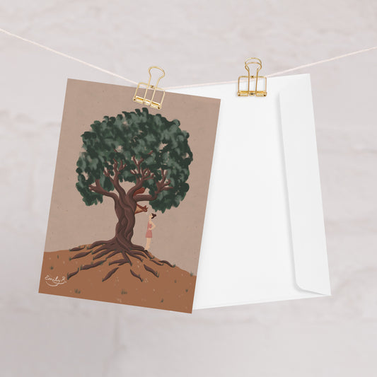 Illustrated greeting card styled as frameable art stationery by Emily B. Studio, envelope included.