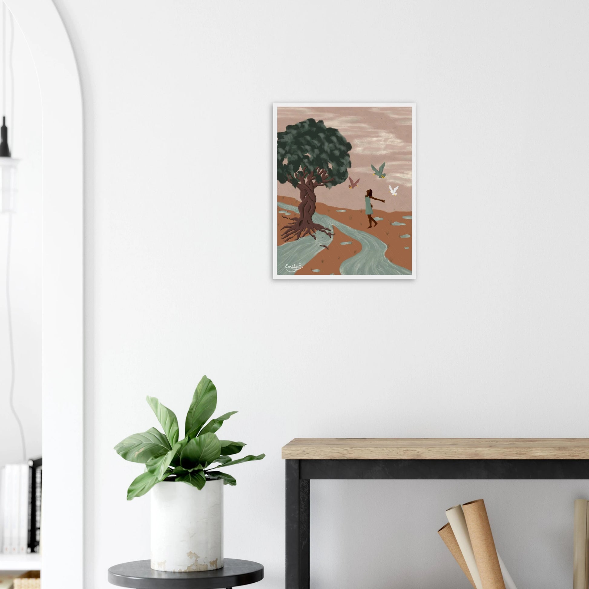 Dancing Birds framed wall art as part of story-led home decor