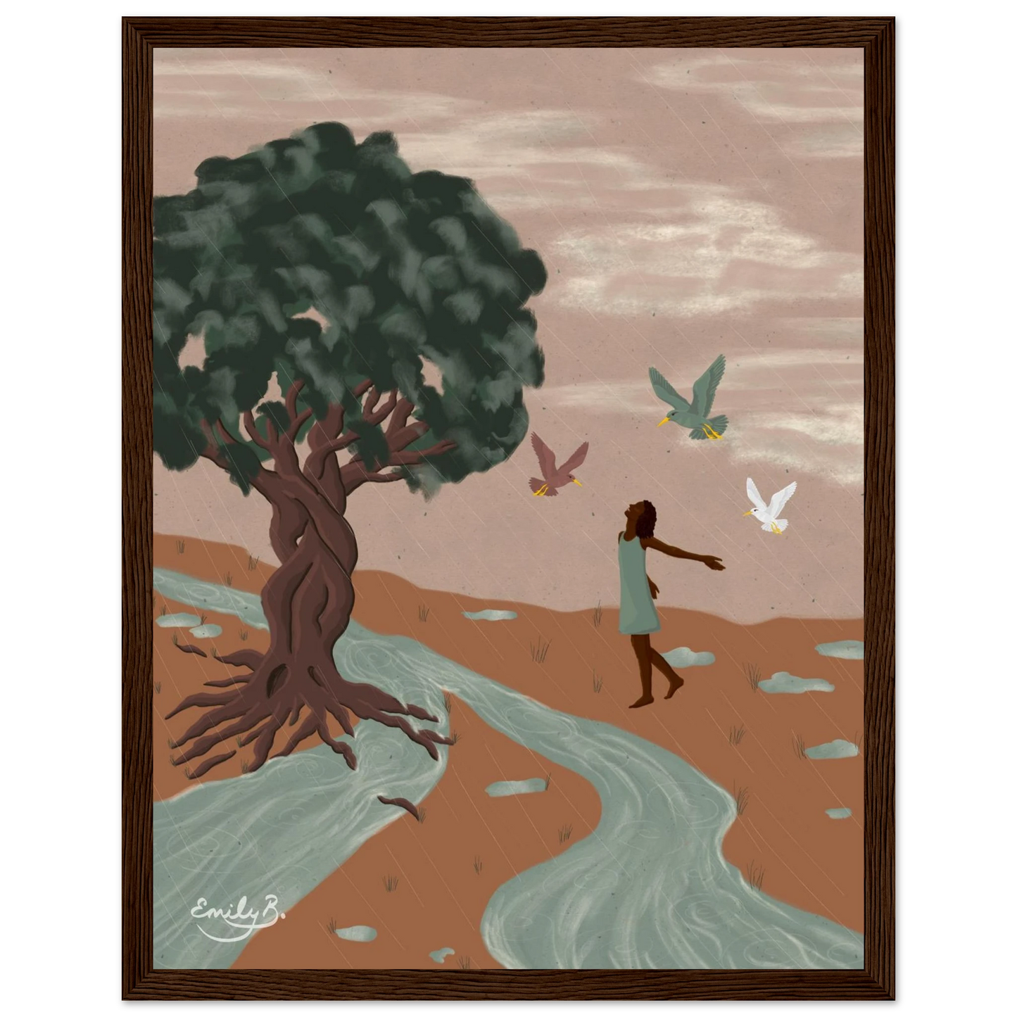 Framed art print celebrating movement and rhythm through illustration