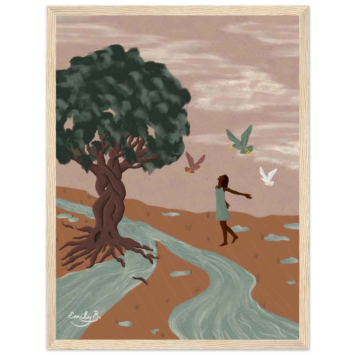 Storytelling focused framed art print by Emily B. Studio