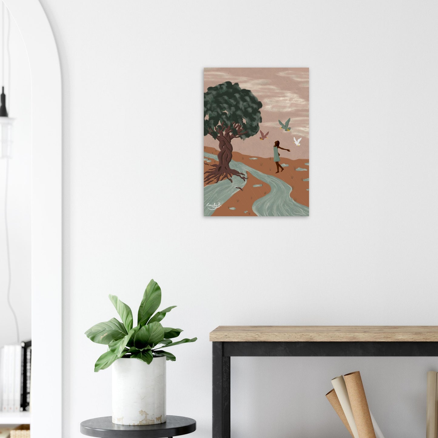Dancing Birds illustrated art print by Emily B. Studio from the Kindred Creatures collection
