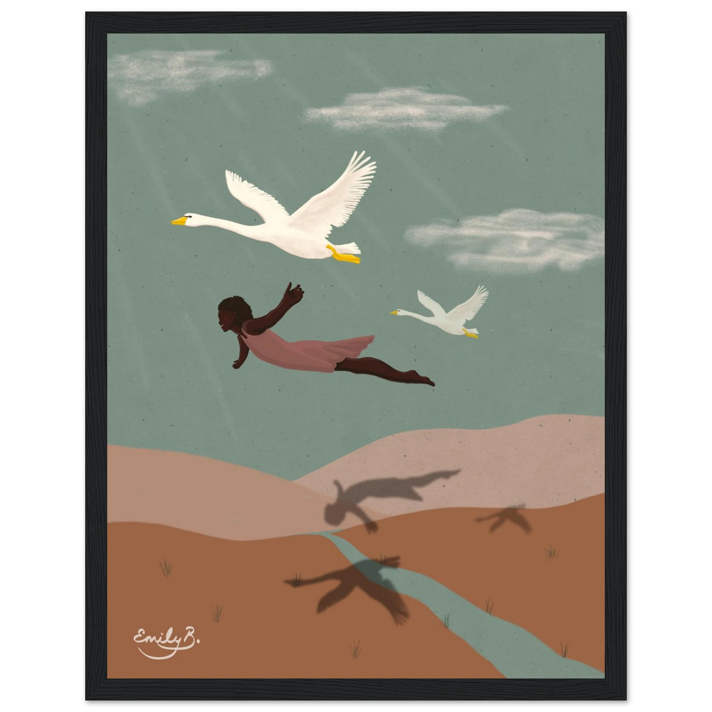 Framed illustrated art print for story-led and creative space