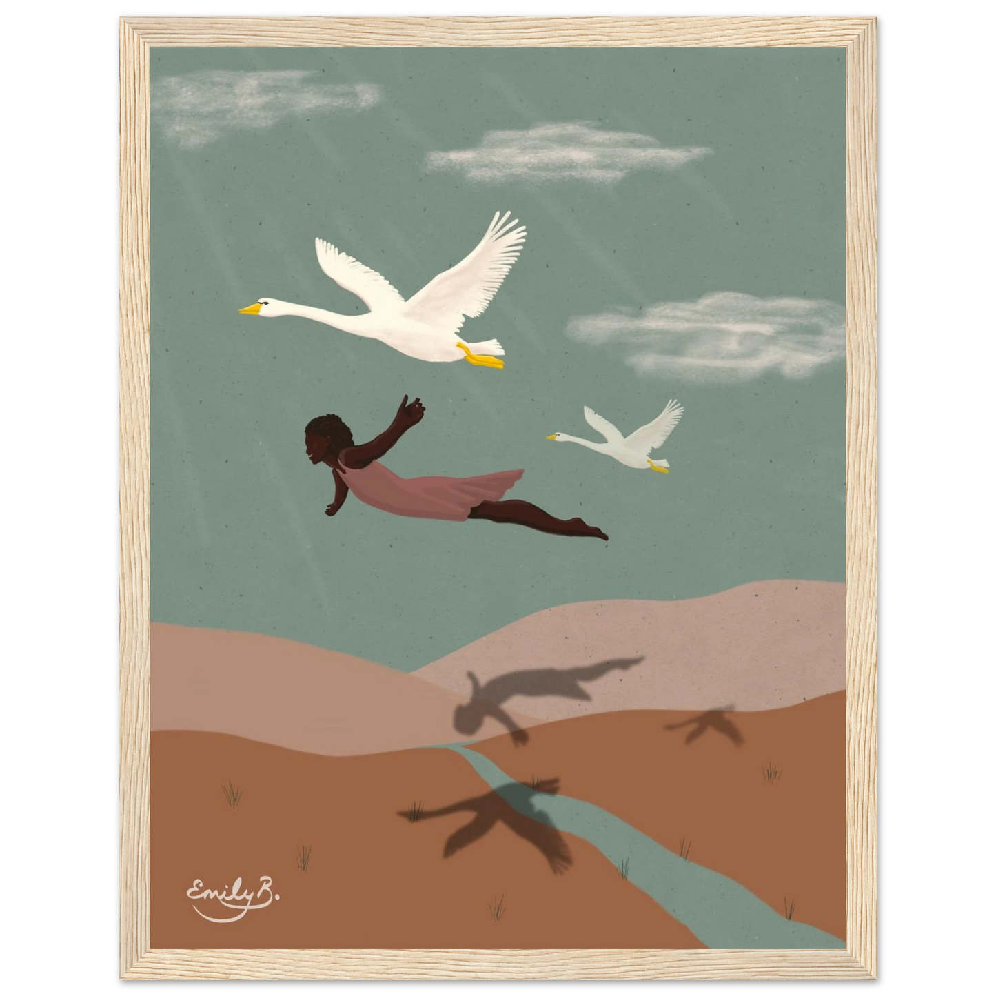 Modern framed illustrated art print designed for creative homes