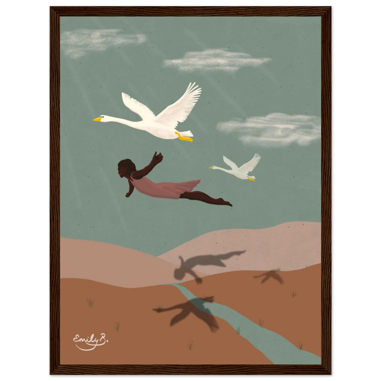 Framed wall art print from the Kindred Creatures illustration series