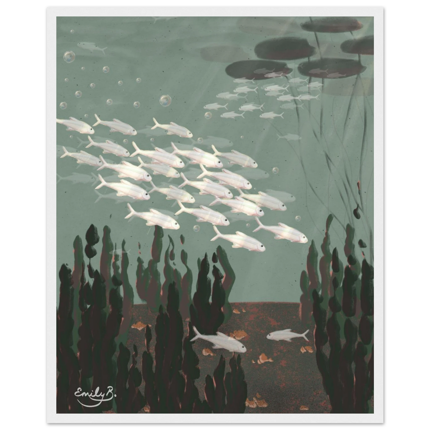 Just the Fish framed art print from the Kindred Creatures collection by Emily B. Studio