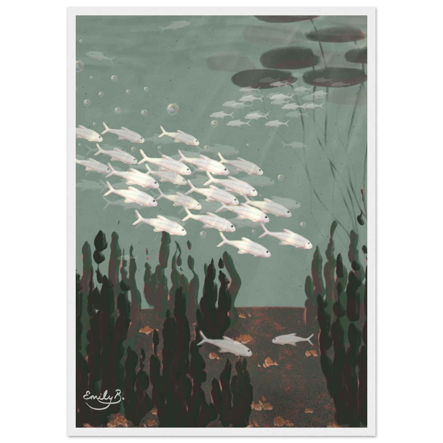Just the Fish framed art print shown front view with no background