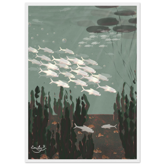 Just the Fish framed art print shown front view with no background