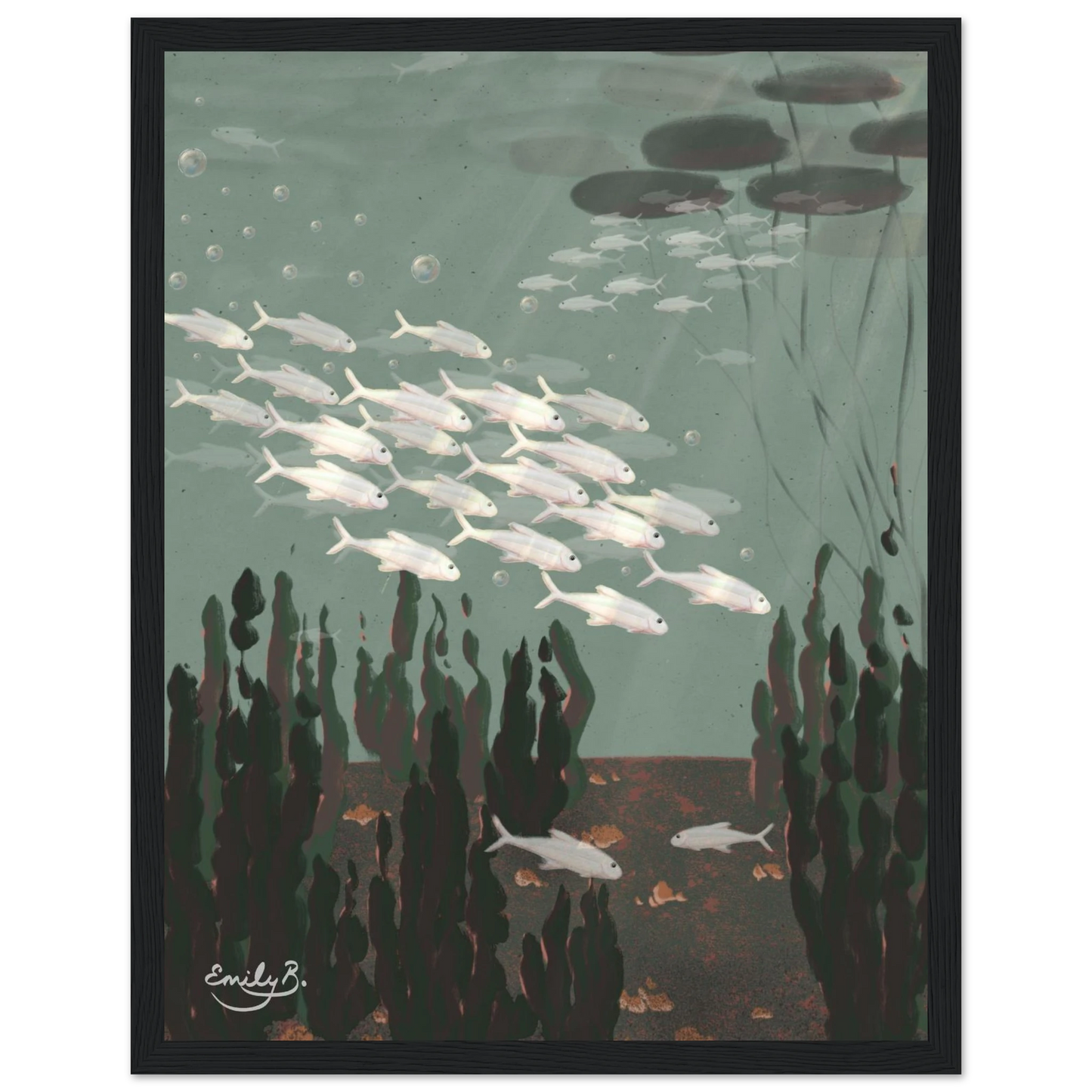 Studio image of Just the Fish framed art print by Emily B. Studio
