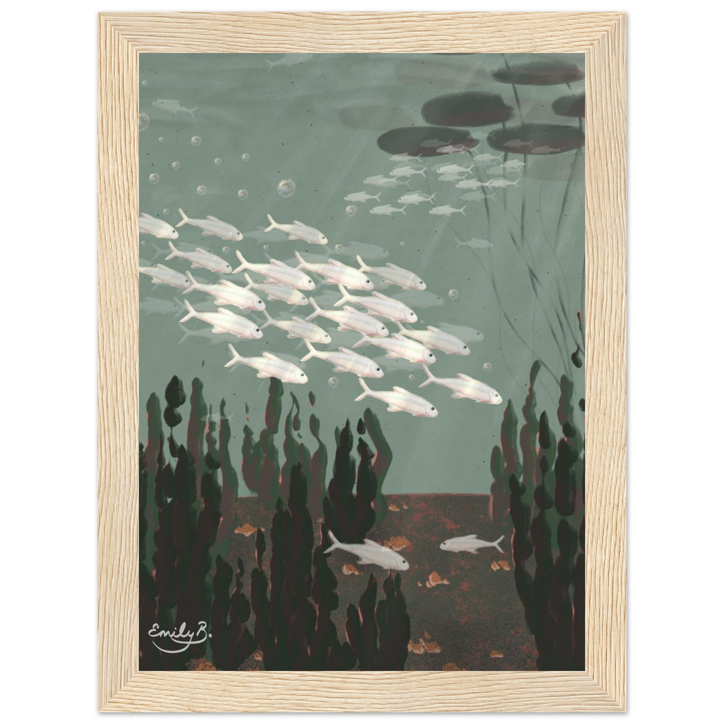 Just the Fish framed artwork by Emily B. Studio
