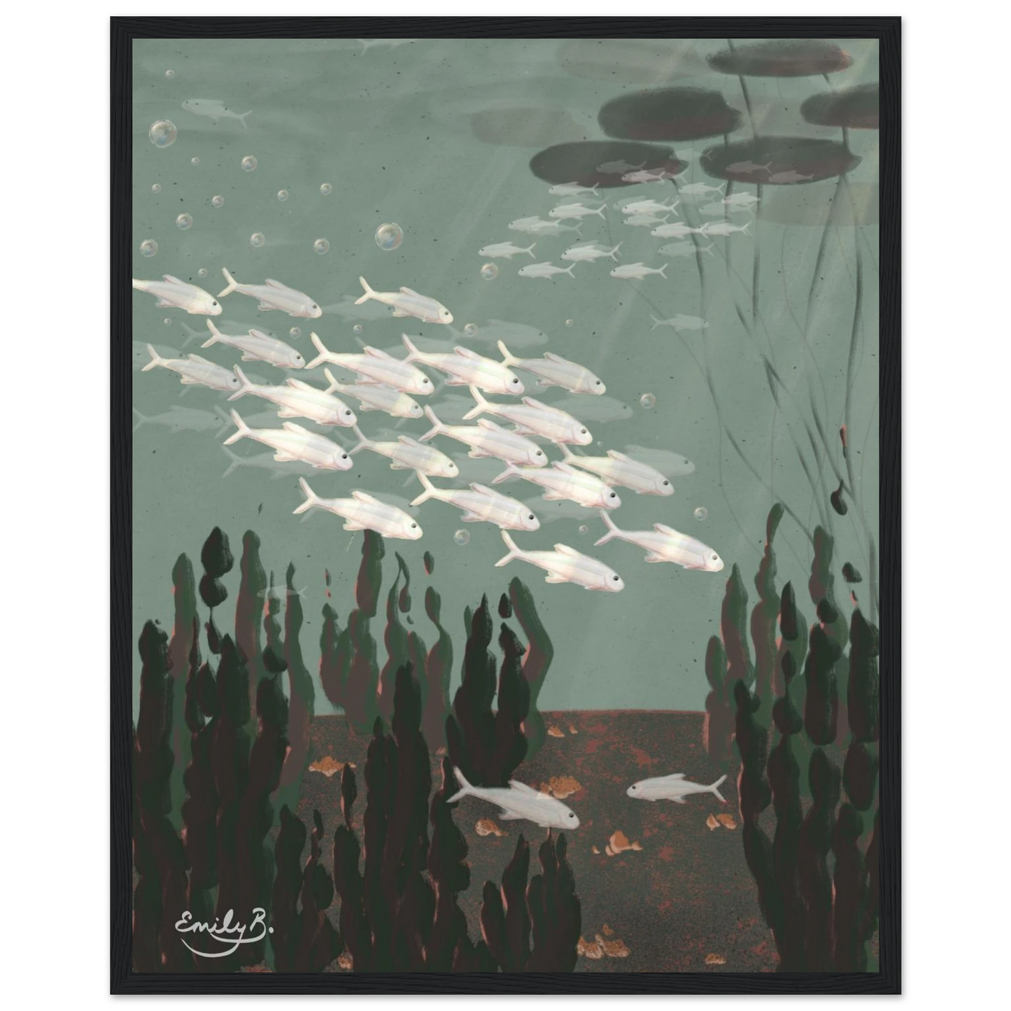 Just the Fish framed illustration designed as part of a story led art collection