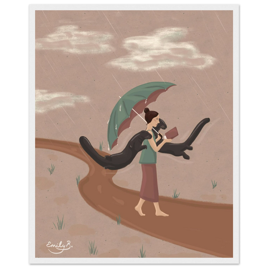 Kindred Creatures Reading Otters framed wall art for book lovers