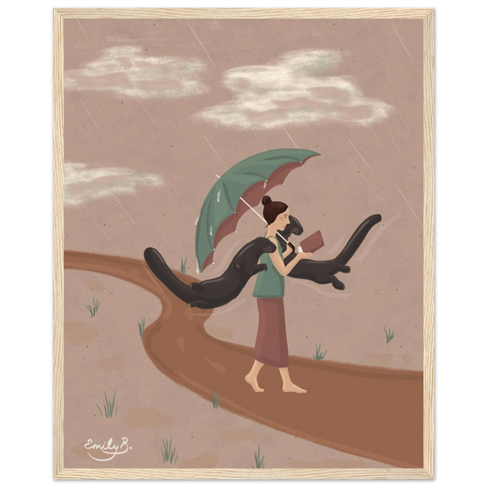 Kindred Creatures Reading Otters framed wall art for book lovers