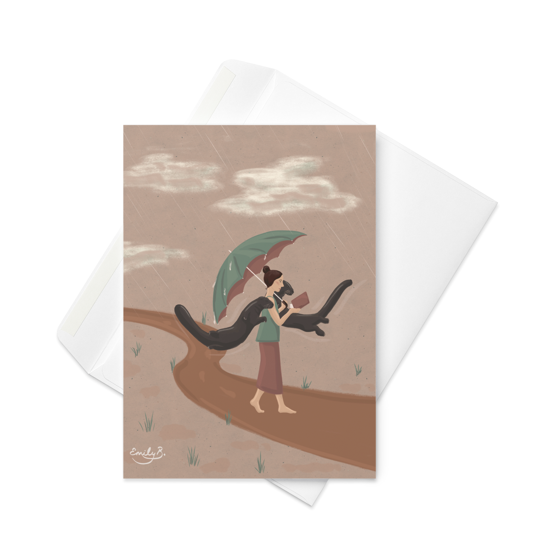 Original Emily B.Studio illustrated card for gifting or display