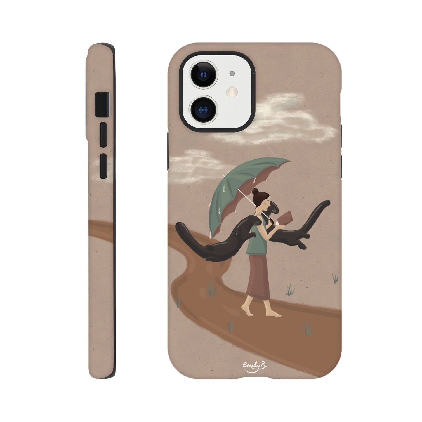 Artistic iPhone phone case featuring original illustration