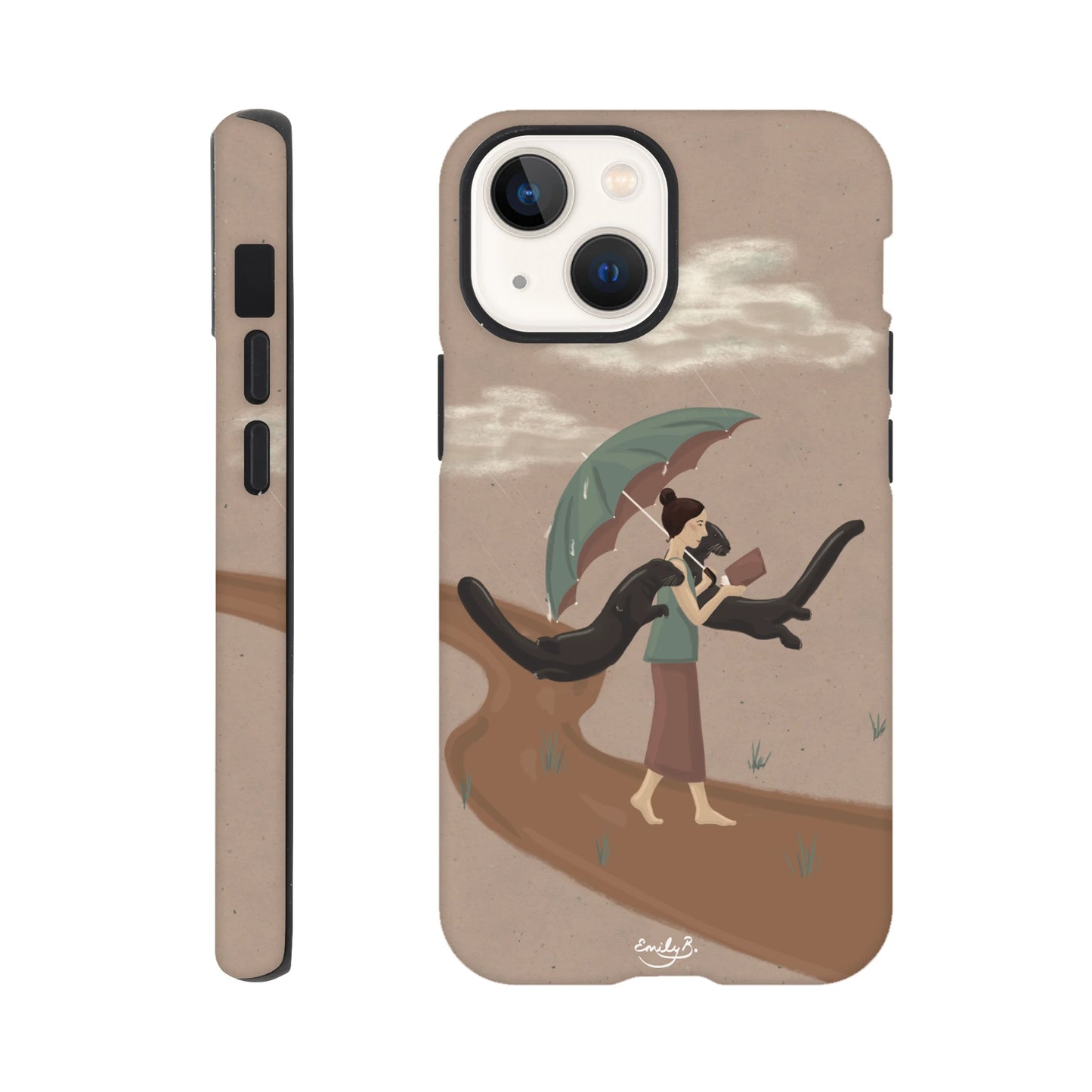Artistic iPhone phone case featuring original illustration
