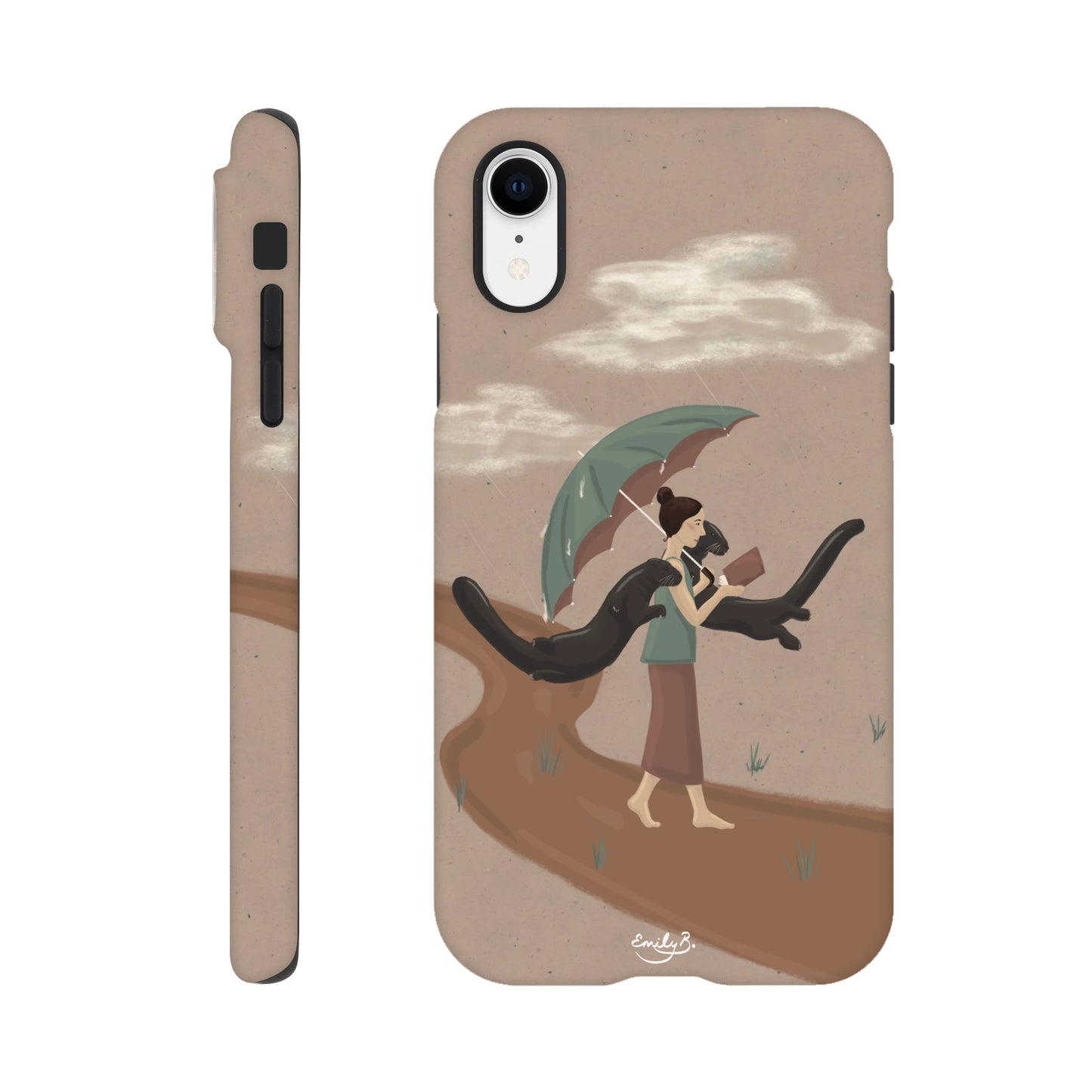 Artistic iPhone phone case featuring original illustration