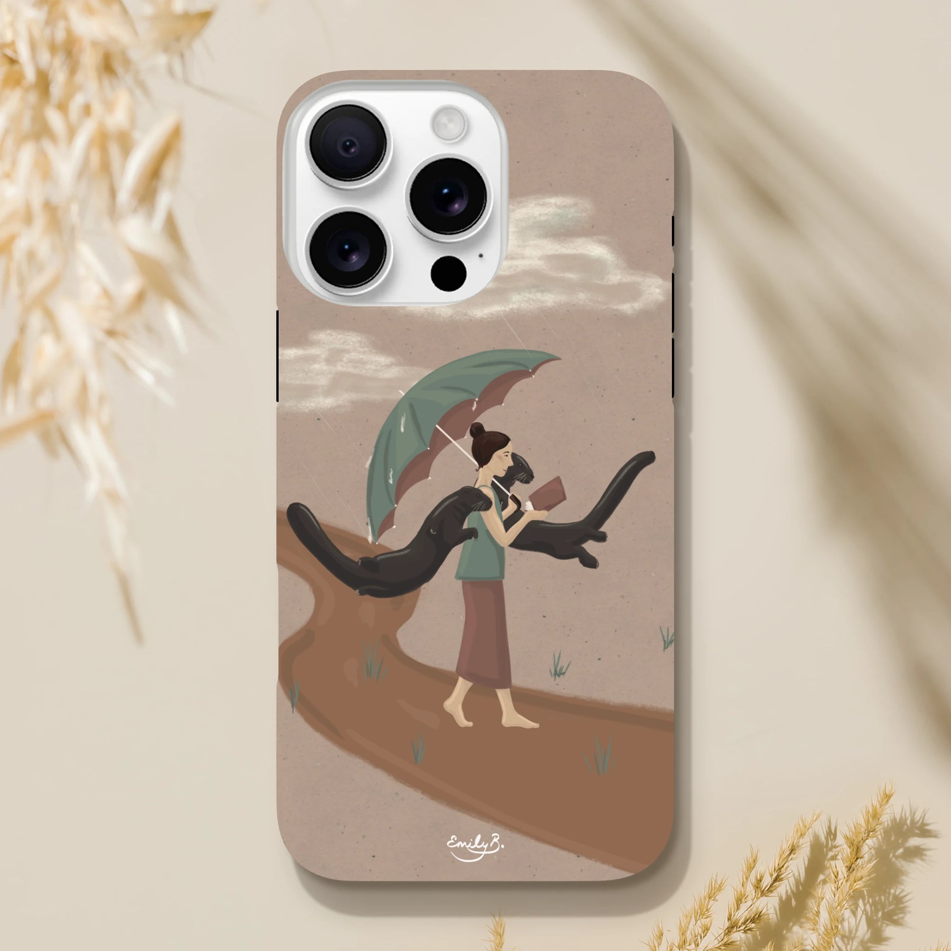 Swan Underwater illustrated iPhone tough phone case by Emily B.Studio