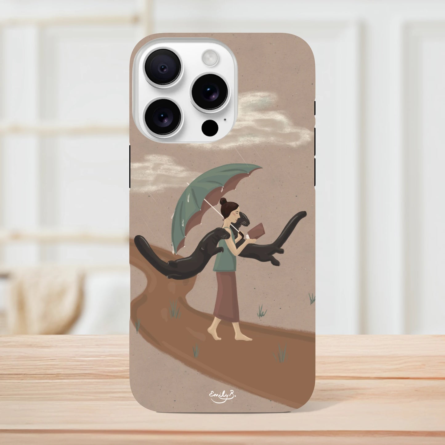 Swan Underwater illustrated iPhone tough phone case by Emily B.Studio