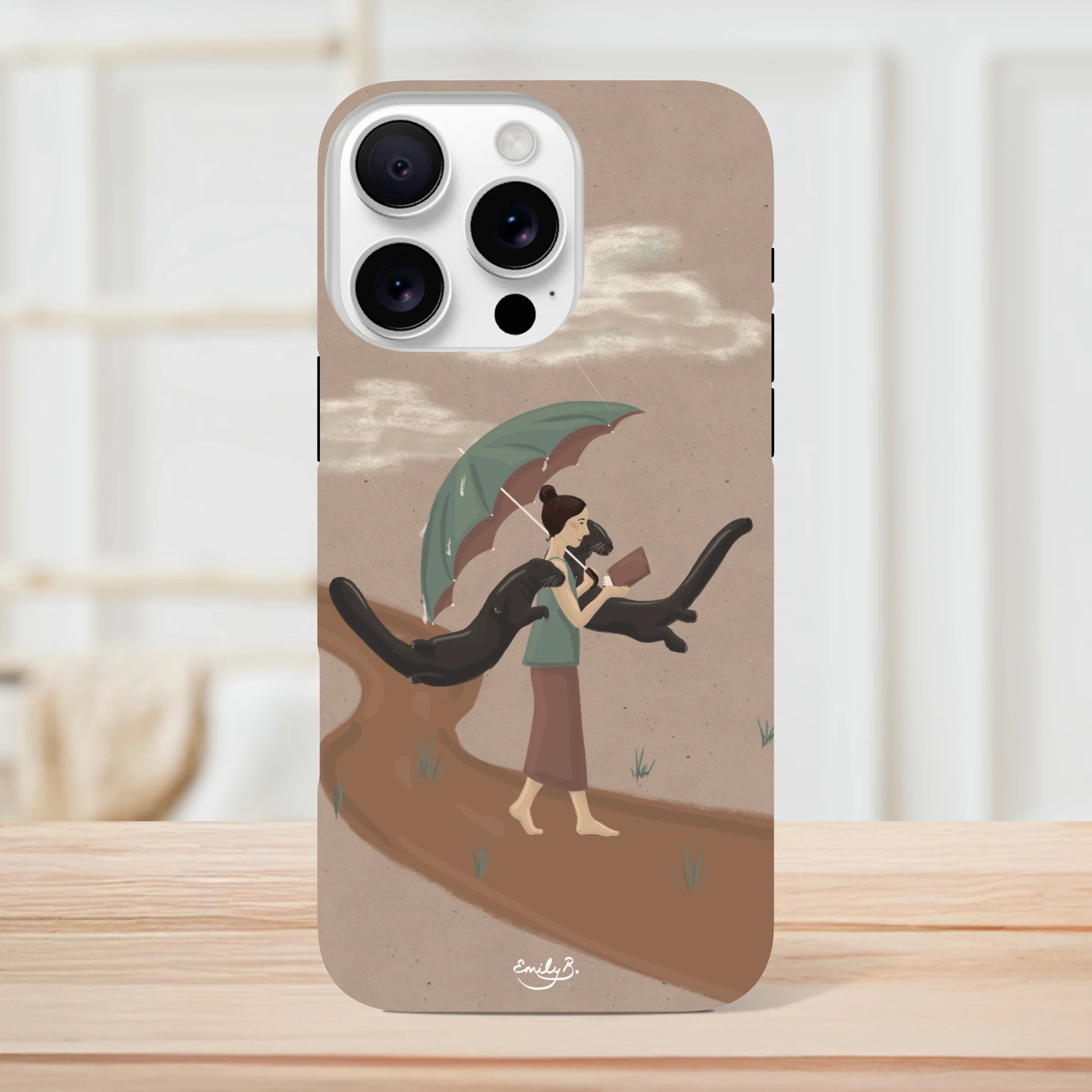 Swan Underwater illustrated iPhone tough phone case by Emily B.Studio