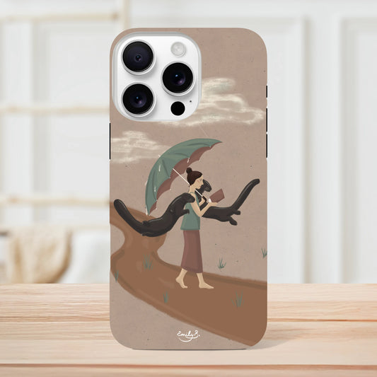 Swan Underwater illustrated iPhone tough phone case by Emily B.Studio