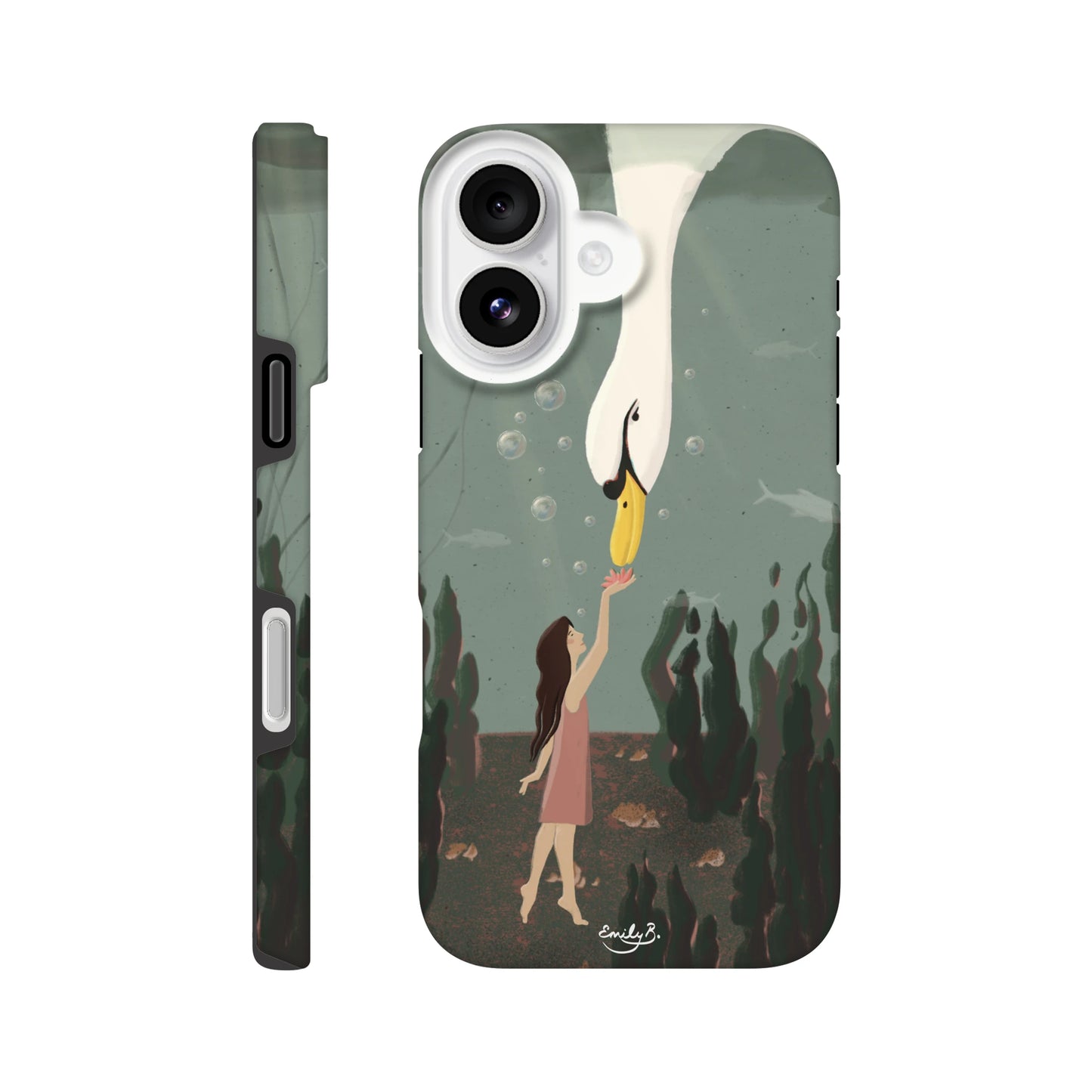 iPhone tough case with shock absorbing protection and art