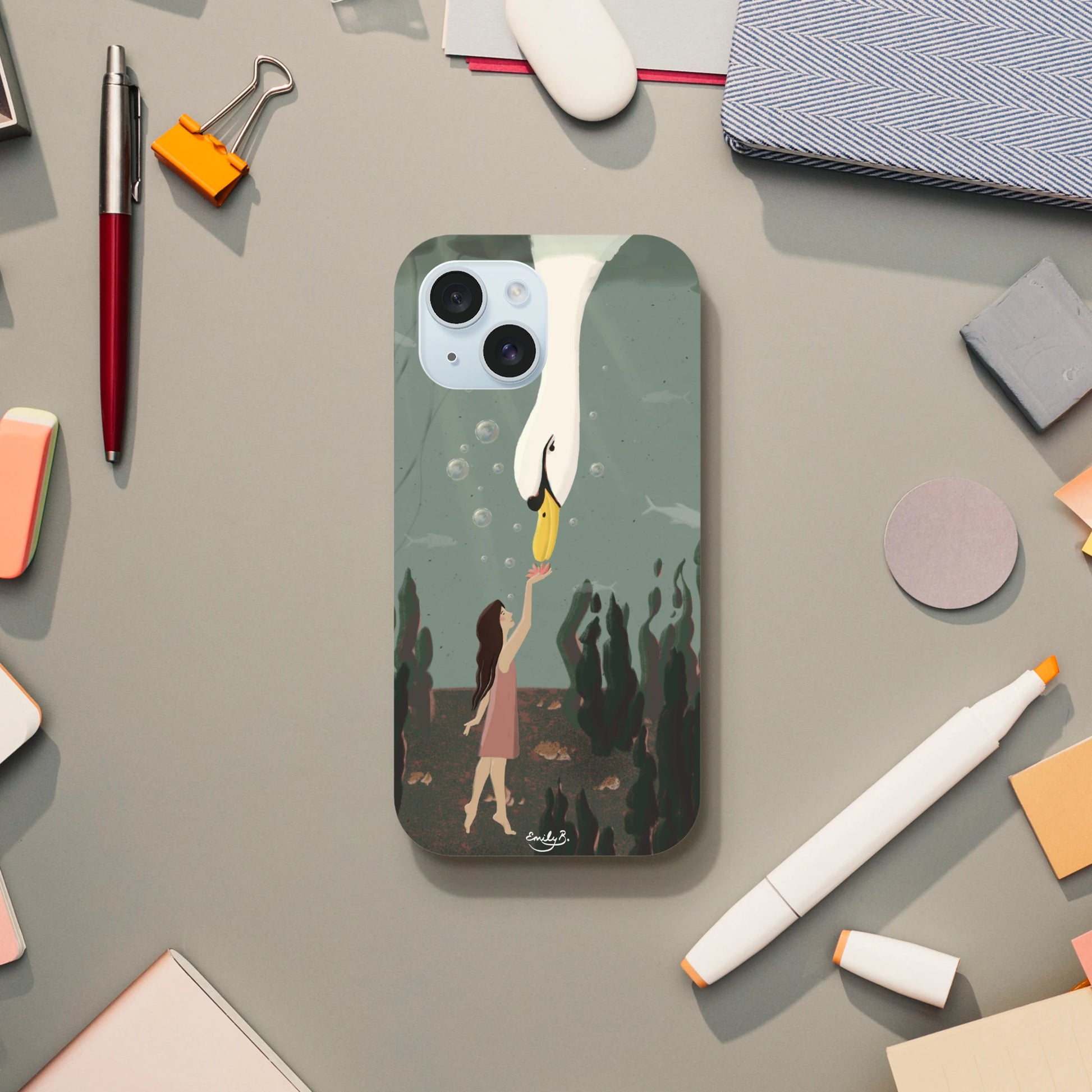 Creative iPhone case with original illustrated artwork