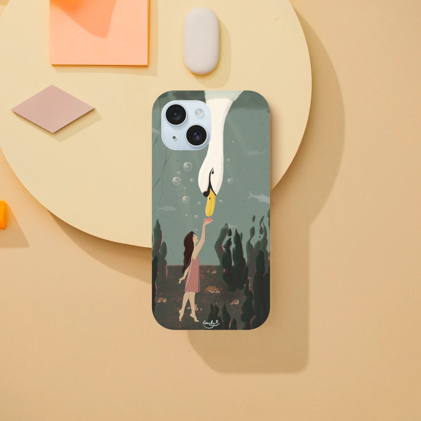 Illustrated iPhone tough case with dual layer protection